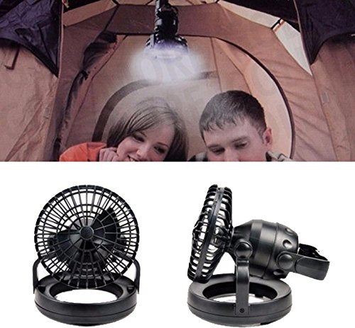 IMAGE Portable LED Camping Lantern with Ceiling Fan - Hurricane Emergency Survival Kit