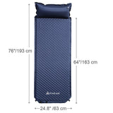 Freeland Camping Sleeping Pad Self Inflating with Attached Pillow, Compact, Lightweight, Large