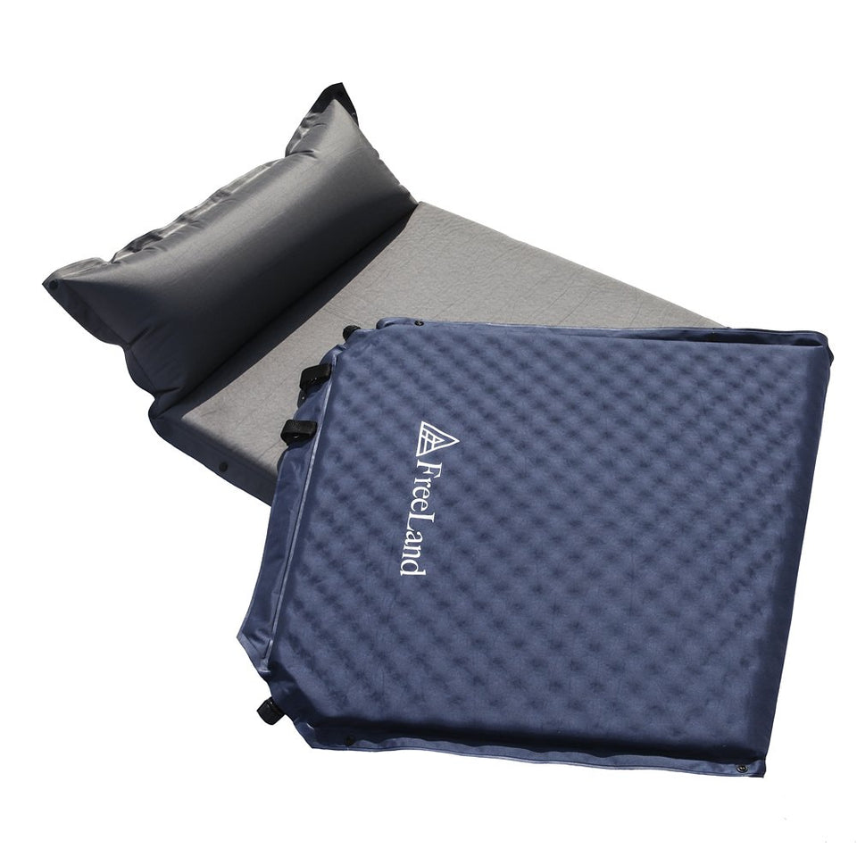 Freeland Camping Sleeping Pad Self Inflating with Attached Pillow, Compact, Lightweight, Large