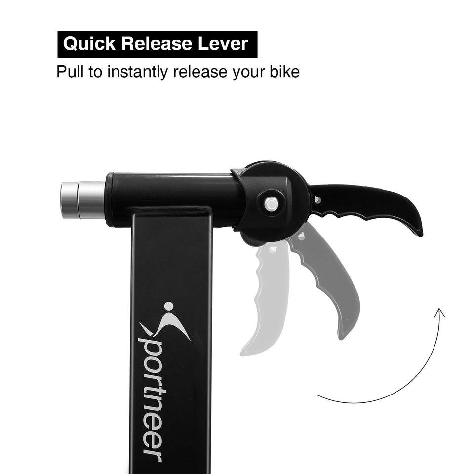 Sportneer Bike Trainer Stand Steel Bicycle Exercise Magnetic Stand with Noise Reduction Wheel for Road Bike