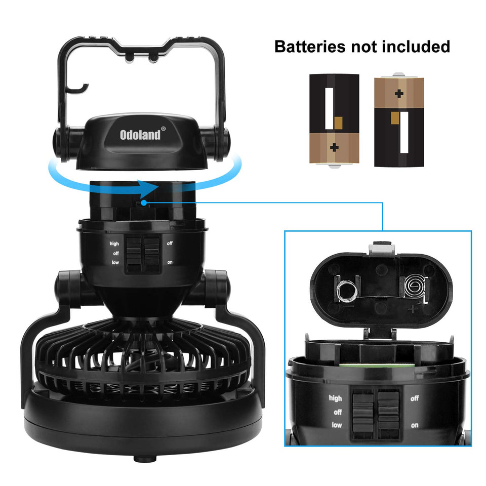 IMAGE Portable LED Camping Lantern with Ceiling Fan - Hurricane Emergency Survival Kit
