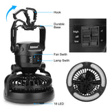 IMAGE Portable LED Camping Lantern with Ceiling Fan - Hurricane Emergency Survival Kit