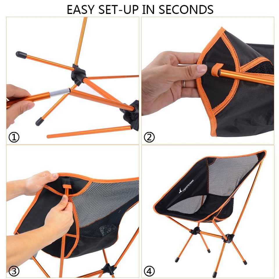 Sportneer Portable Lightweight Folding Camping Chair for Backpacking, Hiking, Picnic
