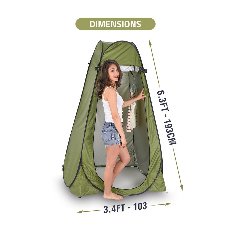 Pop Up Privacy Tent – Instant Portable Outdoor Shower Tent, Camp Toilet, Changing Room, Rain Shelter with Window – for Camping and Beach – Easy Set Up, Foldable with Carry Bag – Lightweight and Sturdy