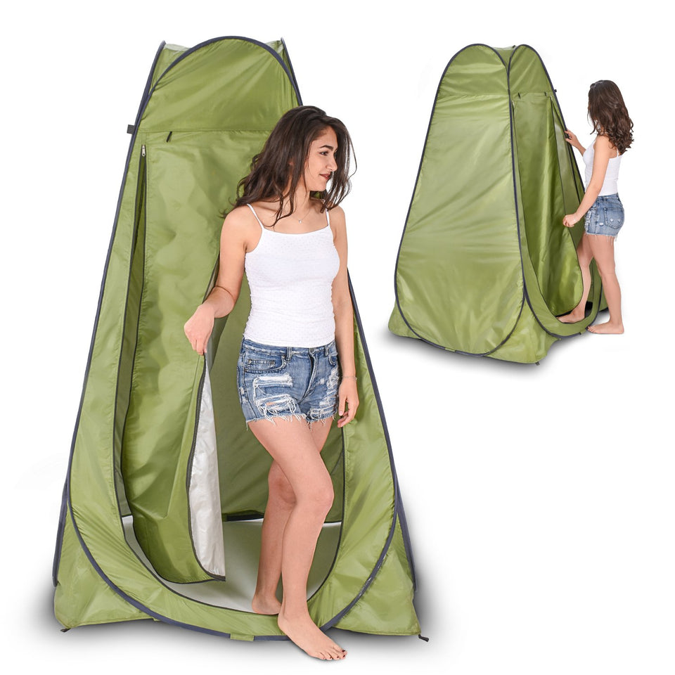 Pop Up Privacy Tent – Instant Portable Outdoor Shower Tent, Camp Toilet, Changing Room, Rain Shelter with Window – for Camping and Beach – Easy Set Up, Foldable with Carry Bag – Lightweight and Sturdy