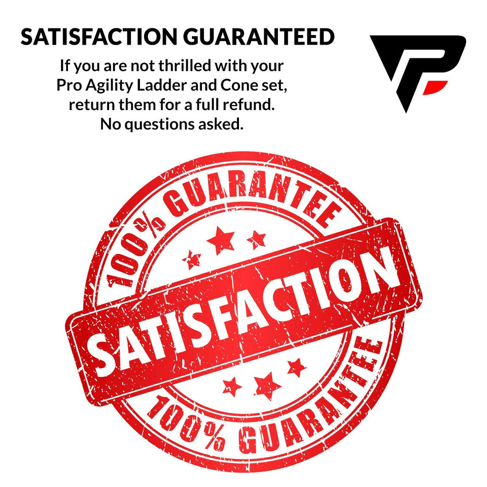 Pro Agility Ladder and Cones - 15 ft Fixed-Rung Speed Ladder with 12 Disc Cones for Soccer, Football, Sports Training - Includes Heavy Duty Carry Bag, 4 Metal Stakes and Top 20 Agility Drills eBook