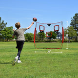GoSports Football Trainer Throwing Net | Choose Between 8' x 8' or 6' x 6' Nets | Improve QB Throwing Accuracy - Includes Foldable Bow Frame and Portable Carry Case