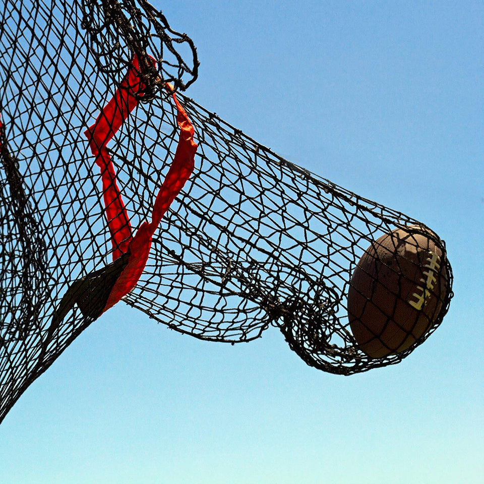 GoSports Football Trainer Throwing Net | Choose Between 8' x 8' or 6' x 6' Nets | Improve QB Throwing Accuracy - Includes Foldable Bow Frame and Portable Carry Case