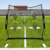 Forza Football Quarterback Net – 8ft x 8ft Portable Football QB Target Net with Carry Bag and Steel U-Pegs [Net World Sports]