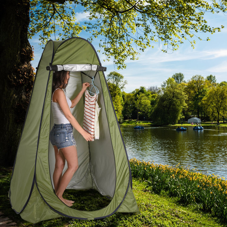 Pop Up Privacy Tent – Instant Portable Outdoor Shower Tent, Camp Toilet, Changing Room, Rain Shelter with Window – for Camping and Beach – Easy Set Up, Foldable with Carry Bag – Lightweight and Sturdy
